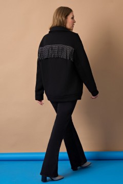 Чёрная куртка с карманами  Aquarel(фото6)