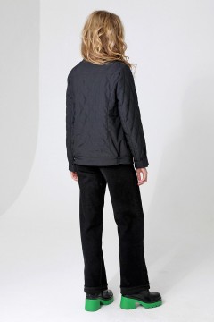 Чёрная куртка с асимметричной застёжкой на молнию 24118 Dizzyway(фото3)