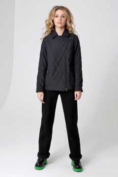 Чёрная куртка с асимметричной застёжкой на молнию 24118 Dizzyway(фото2)